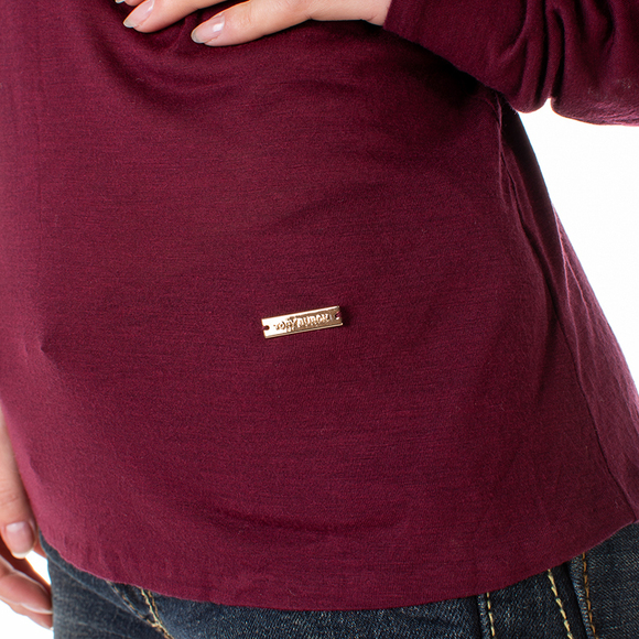 TORY BURCH PLUM BLOUSE | WOMENS SIZE L - Picture 2 of 5